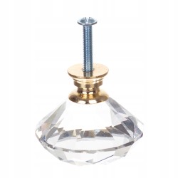 Galka Glamour Kryształ 40 mm DIAMOND Złota