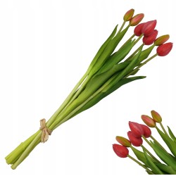 Piękne Tulipany gumowe KORALOWE PĄKI JAK ŻYWE