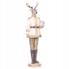 Piękna złota figurka świąteczna Elegancki Renifer z Prezentem