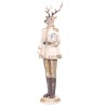 Piękna złota figurka świąteczna Elegancki Renifer z Prezentem
