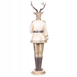 Piękna złota figurka świąteczna Elegancki Renifer z Prezentem