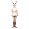 Piękna złota figurka świąteczna Elegancki Renifer z Prezentem