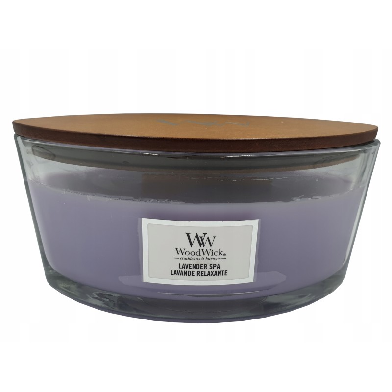 Świeca zapachowa szklana WOODWICK elipsa LAVENDER