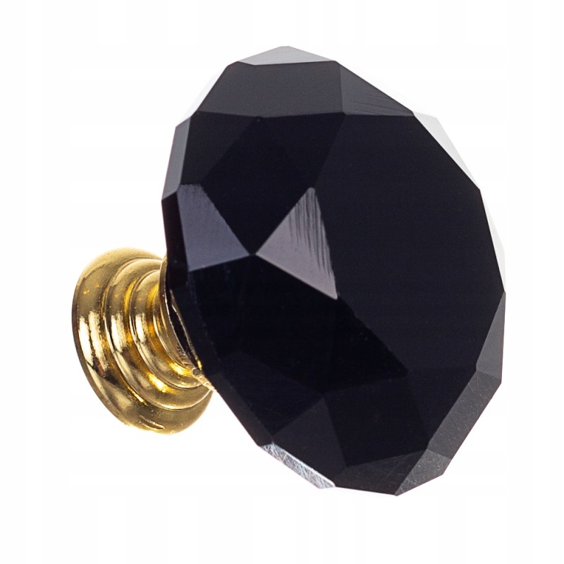 Galka Glamour Kryształ 40 mm DIAMOND Czarno-Złota