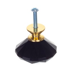 Galka Glamour Kryształ 40 mm DIAMOND Czarno-Złota